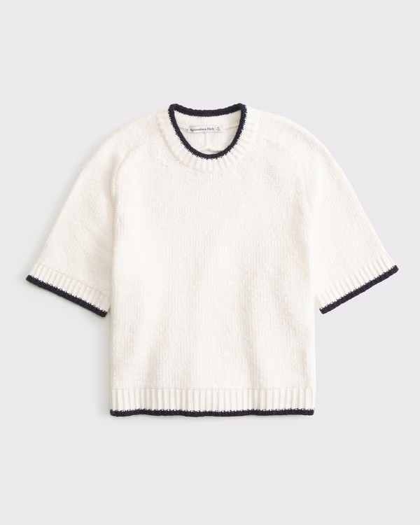 Women's The A&F Madeline Textural Crew Sweater Tee | Women's Tops | Abercrombie.com | Abercrombie & Fitch (US)