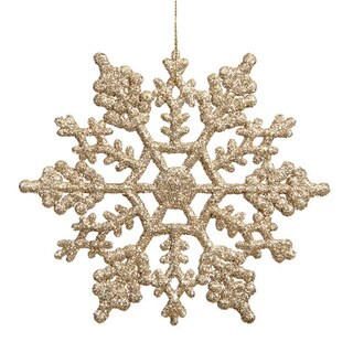 Northlight 24ct Champagne Gold Glitter Snowflake Christmas Ornaments 4" | Michaels Stores