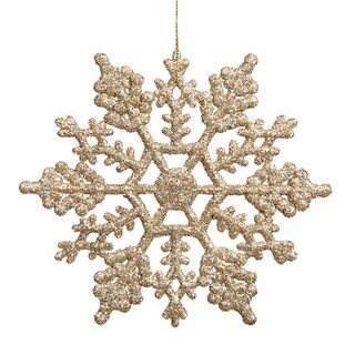 Northlight 24ct Champagne Gold Glitter Snowflake Christmas Ornaments 4" | Michaels Stores