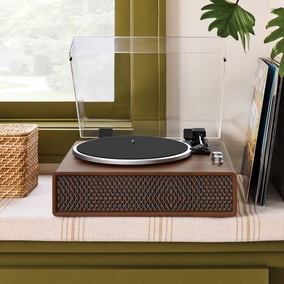 Wood Finish Retro Record Player - Hearth & Hand™ with Magnolia | Target