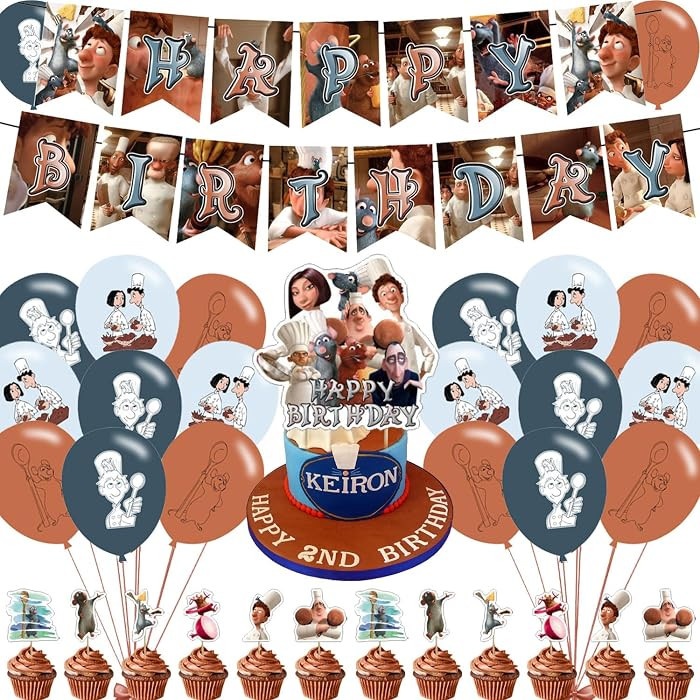 Ratatouille Party Decorations,Ratatouille Birthday Party Supplies Includes Banner- Cake Topper - ... | Amazon (US)