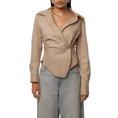 JLUXLABEL Sculpt And Form Blouse in Ivory at Nordstrom, Size Small L | Nordstrom