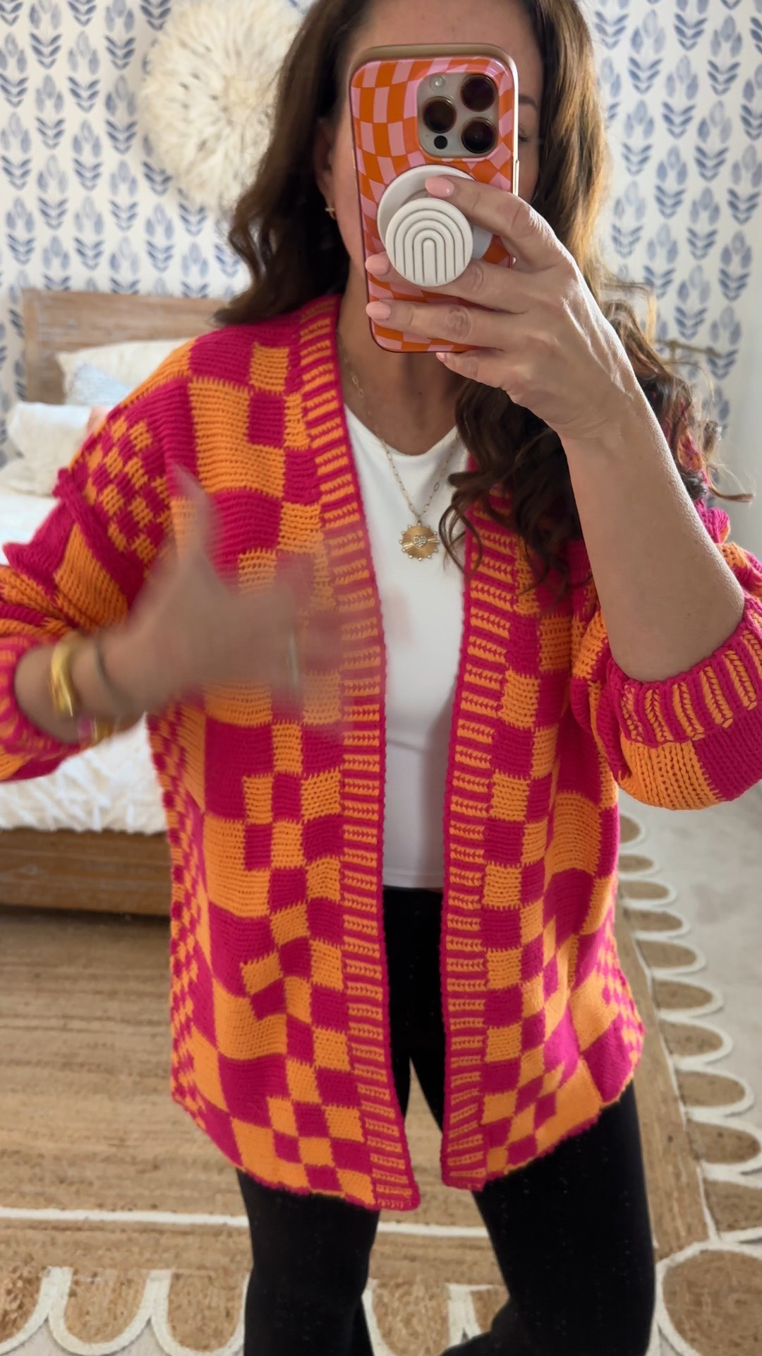 Wearing a medium in this fun, brightg cardigan that comes in a bunch of color combos! 
.


#LTKValentine #LTKSeasonal #LTKOver40