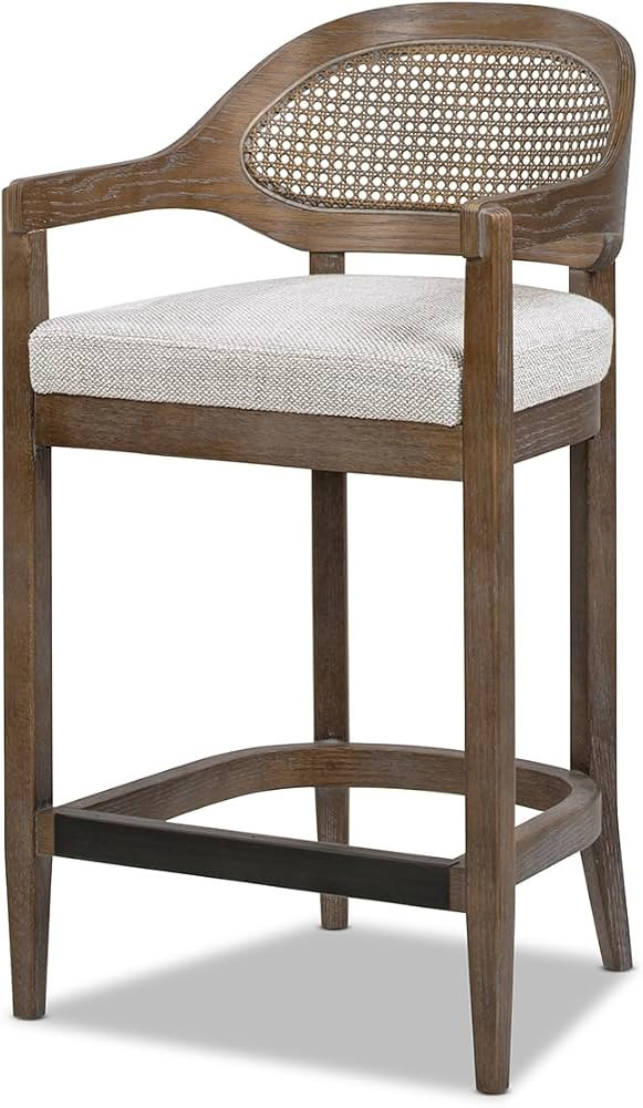 Jennifer Taylor Home Americana Mid-Century Modern 26" Cane Back Counter Stool, Two-Tone Neutral G... | Amazon (US)