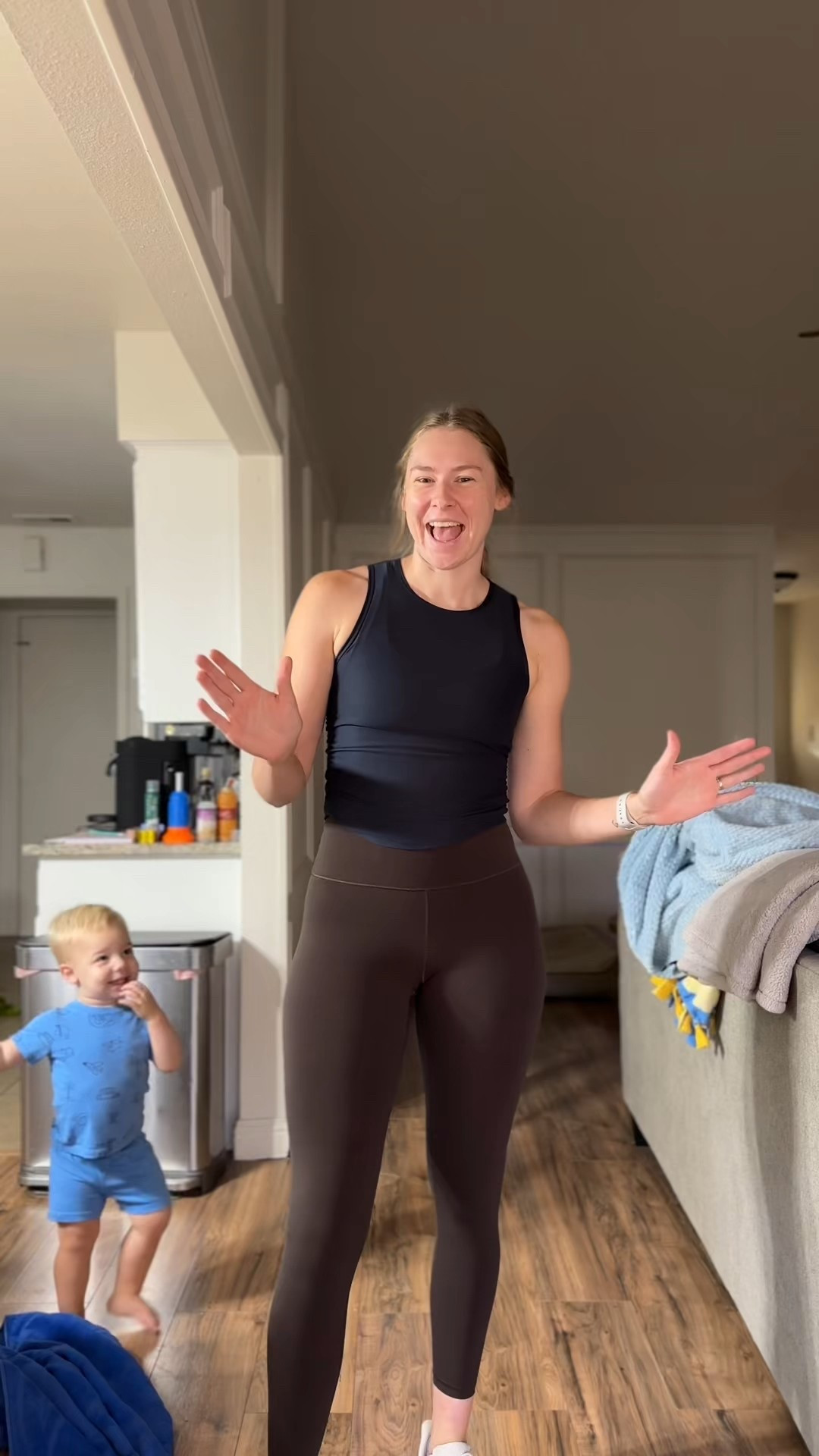 Wednesday fit check!! 

Both old navy , top xs and small in the leggings! 

#LTKActive #LTKFindsUnder50 #LTKSaleAlert