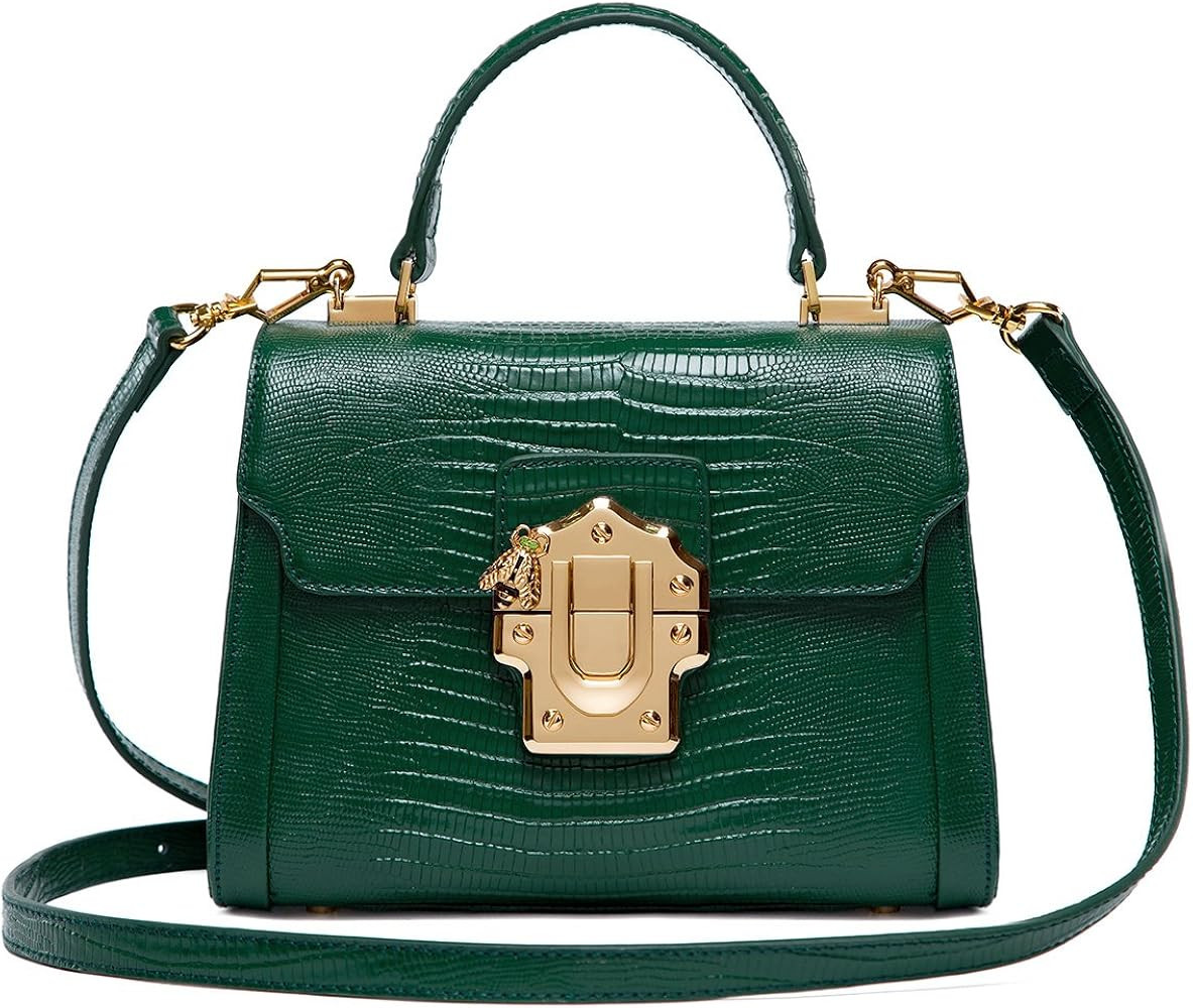 LA'FESTIN Ladies Crossbody Handbags Lizard Pattern Leather Shoulder Tote Purse Mini | Amazon (US)