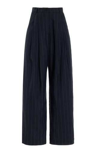 Piper Pleated Pinstriped Wide-Leg Trousers | Moda Operandi (Global)