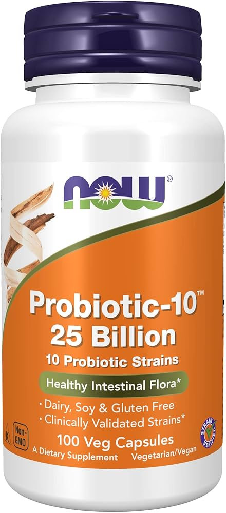 Amazon.com: NOW Supplements, Probiotic-10™, 25 Billion, with 10 Probiotic Strains, Dairy, Soy a... | Amazon (US)
