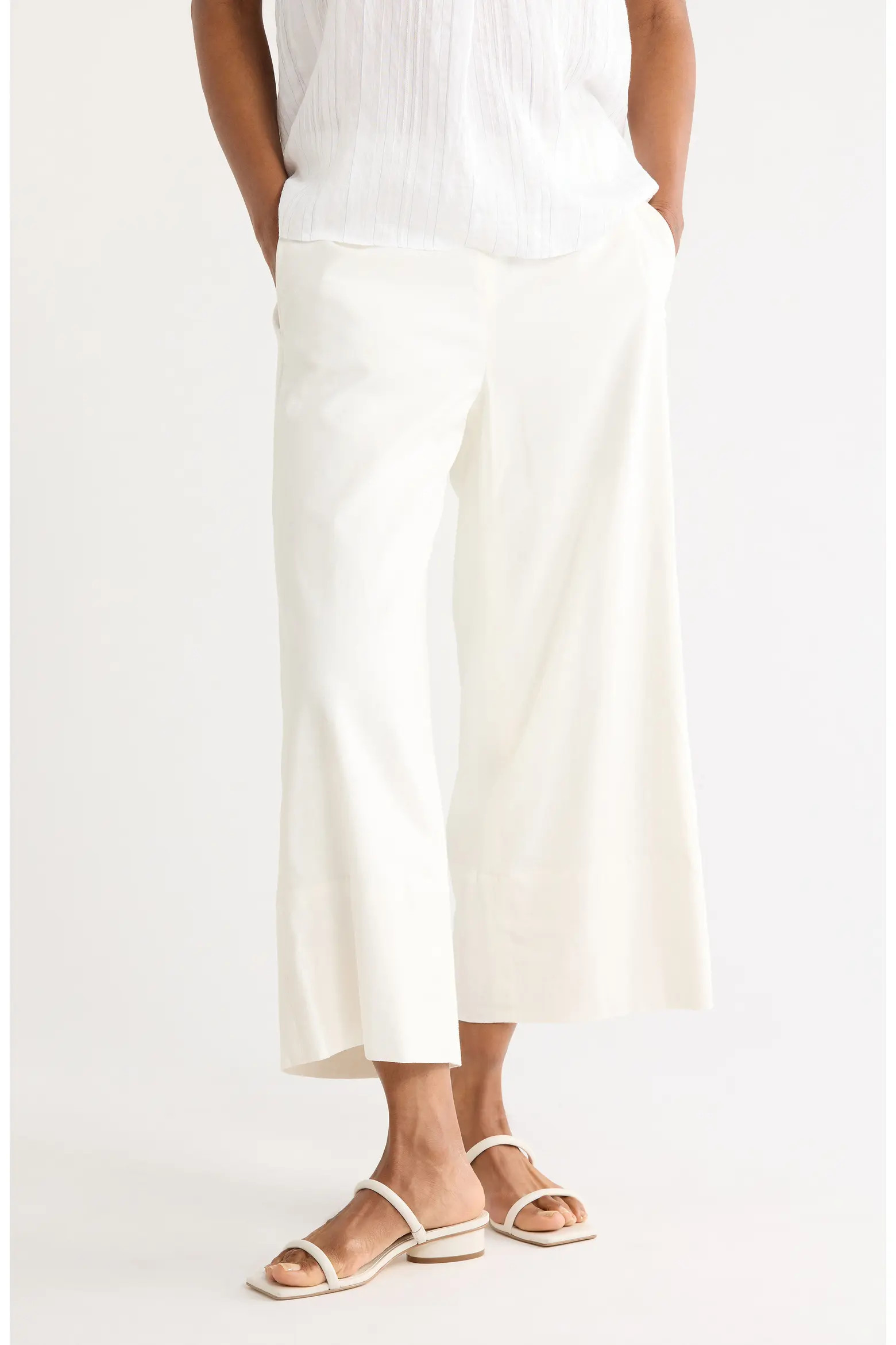 Linen Blend Crop Wide Leg Pants (Women) | Nordstromrack | Nordstrom Rack