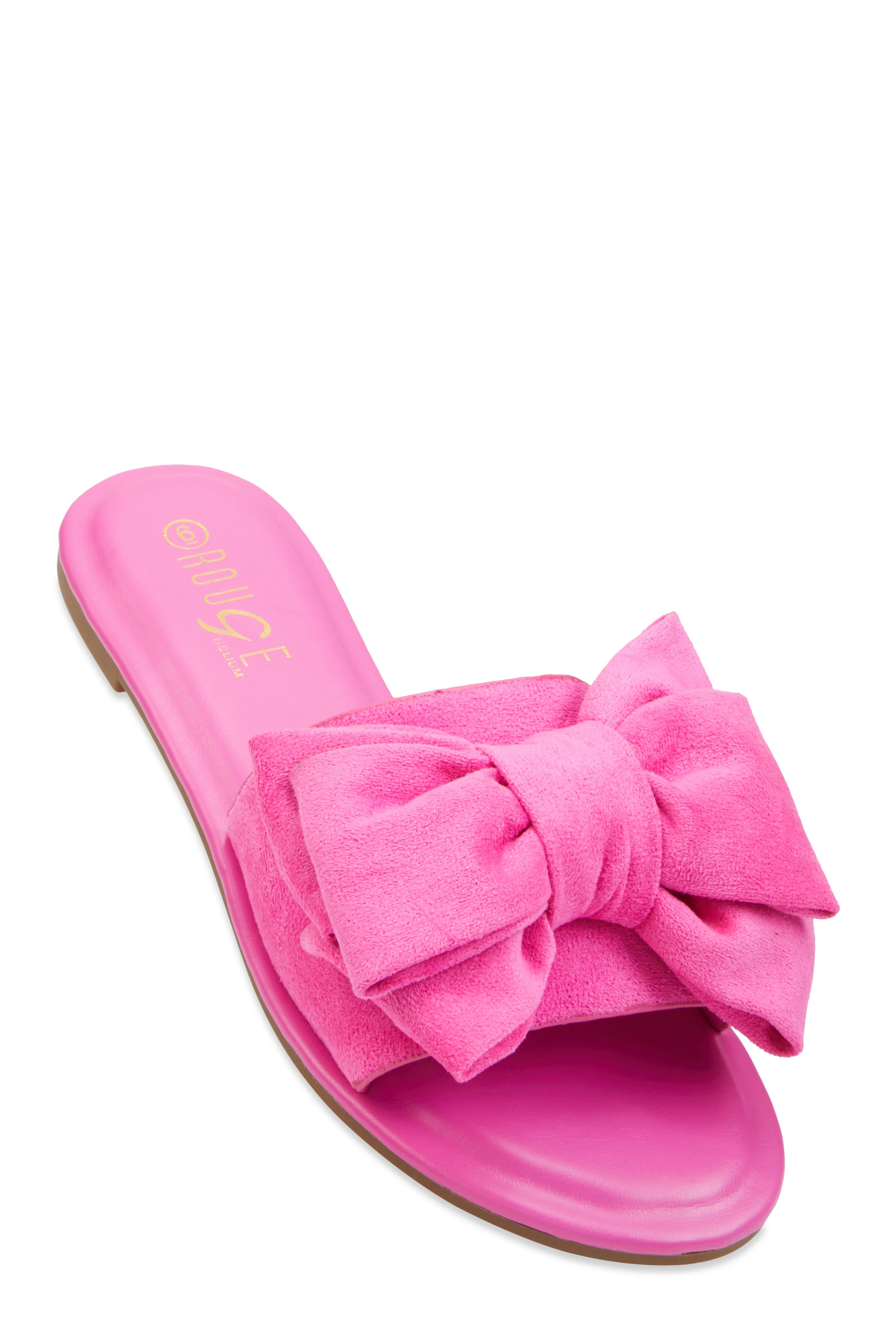 Solid Bow Band Slide Sandals | Rainbow Shops
