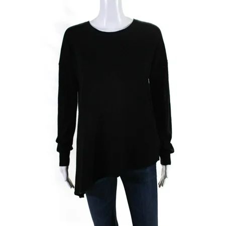 Pre-owned|Magaschoni Womens Crew Neck Oversized Asymmetrical Sweater Black Cashmere Medium | Walmart (US)