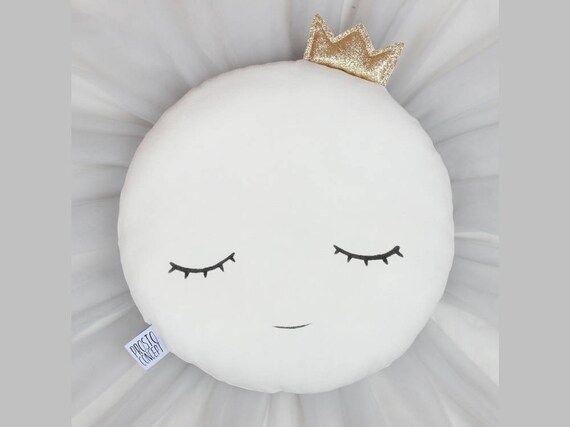 Gold Crown Moon Pillow Nursery Decor Cushion - baby girl / baby boy gift kids room baby shower idea  | Etsy (US)