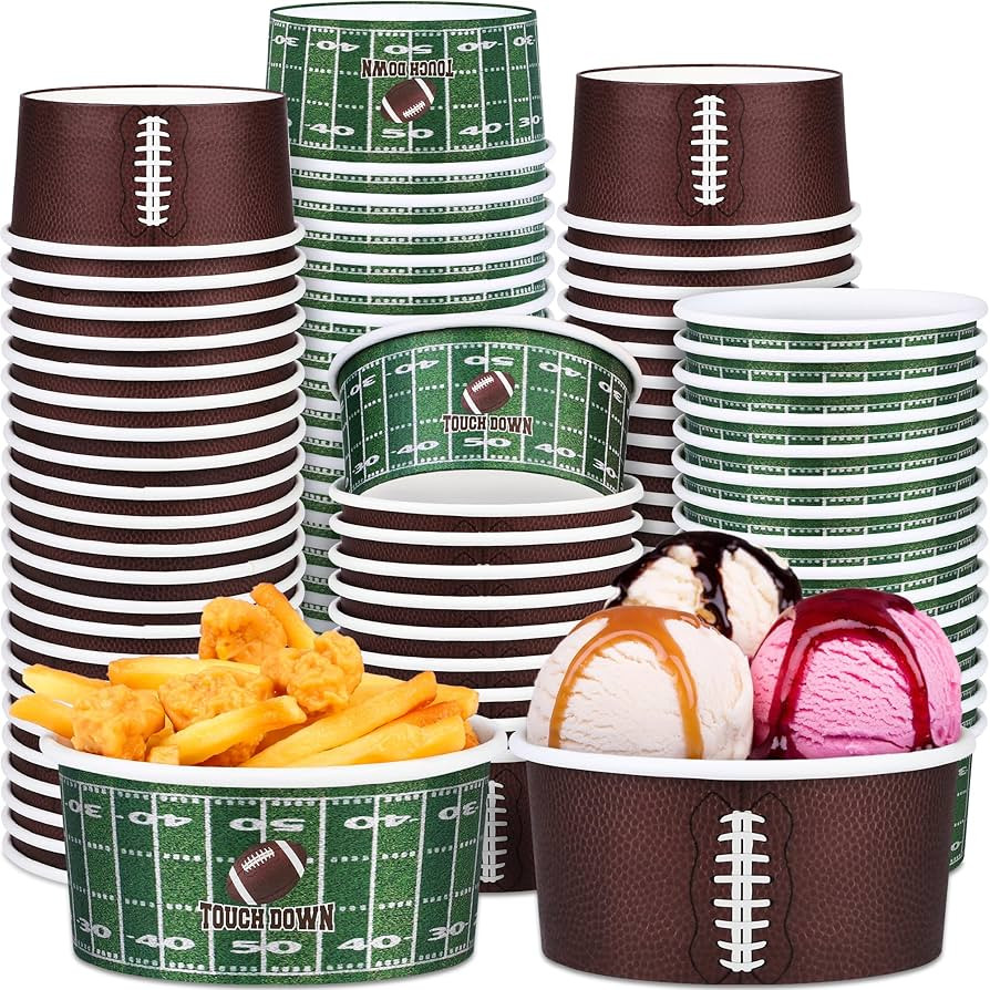 100 Pieces Football Snack Bowls 12 Ounces Football Party Chili Bowls Disposable Paper Serving Bow... | Amazon (US)