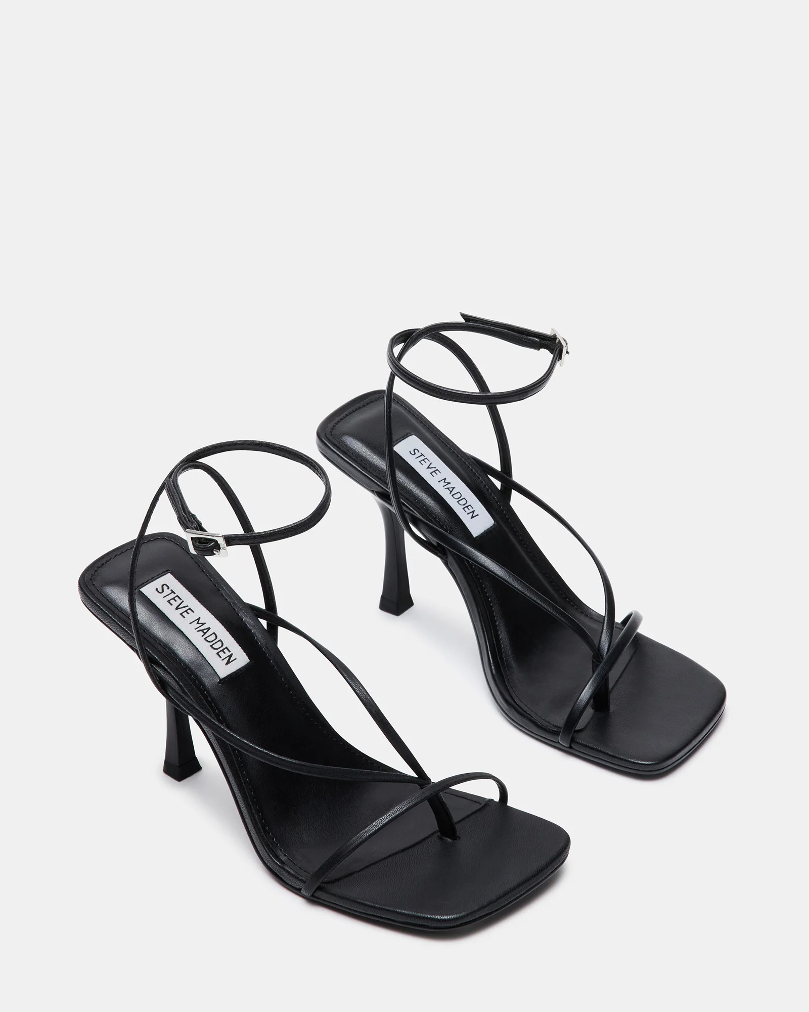 ANNIE Black Women's Strappy Square Toe Heel | Steve Madden (US)