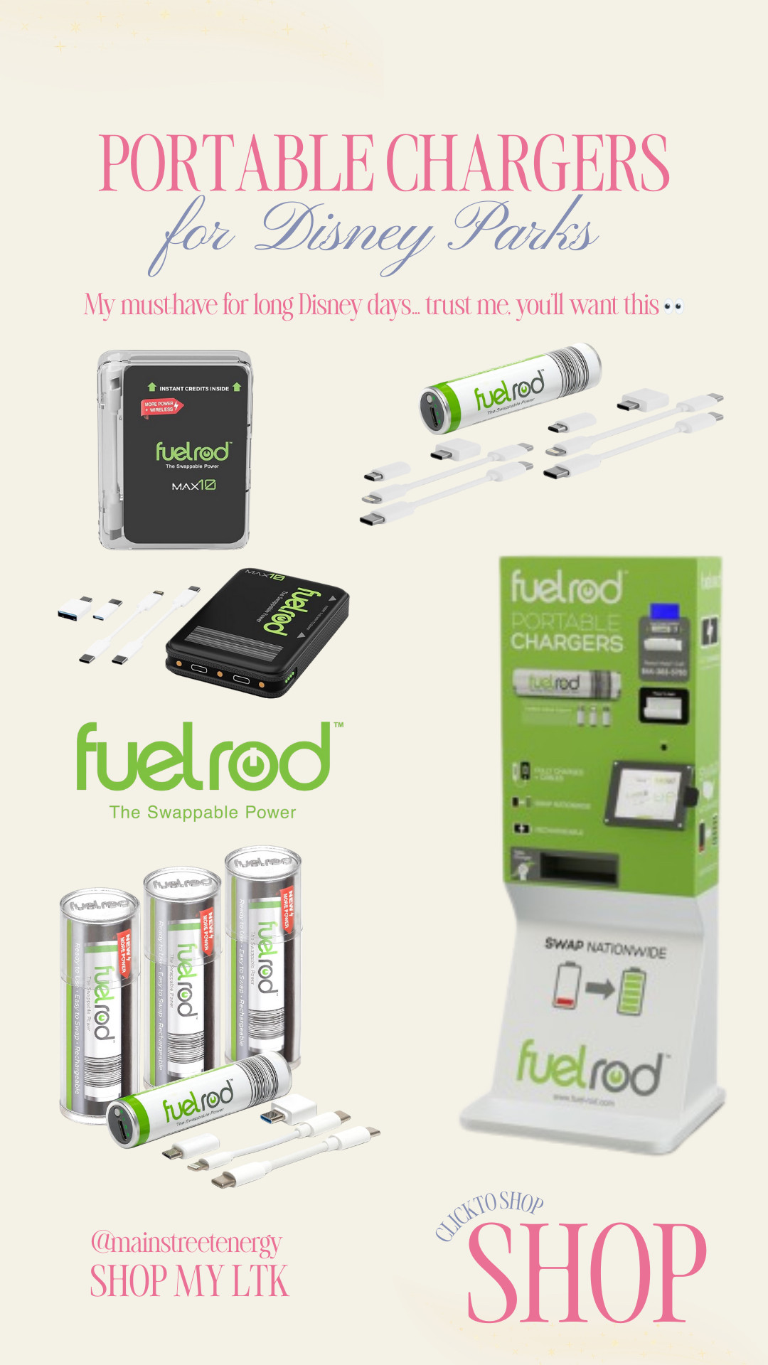 Never run out of battery in the parks again — tap to see my go-to charger- My must-have for long Disney days… trust me, you’ll want this 👀✨ #fuelrod #portablecharger #disneymusthaves @fuelrod 

 #LTKGiftGuide #LTKHoliday