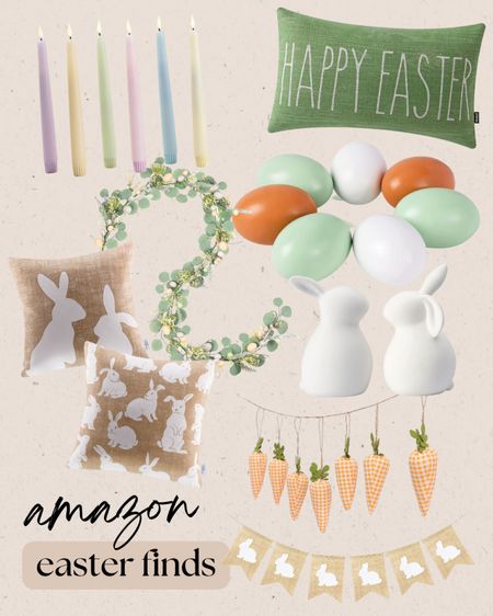 Amazon Easter decor, decorations, throw pillows, garland, spring, carrot theme, bunny theme, subtle, pastel

#LTKunder50 #LTKhome #LTKSeasonal