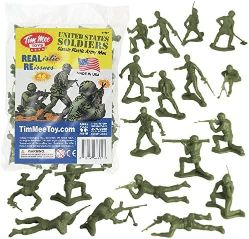 TimMee Plastic Army Men - OD Green 48pc Toy Soldier Figures - Made in USA | Amazon (US)