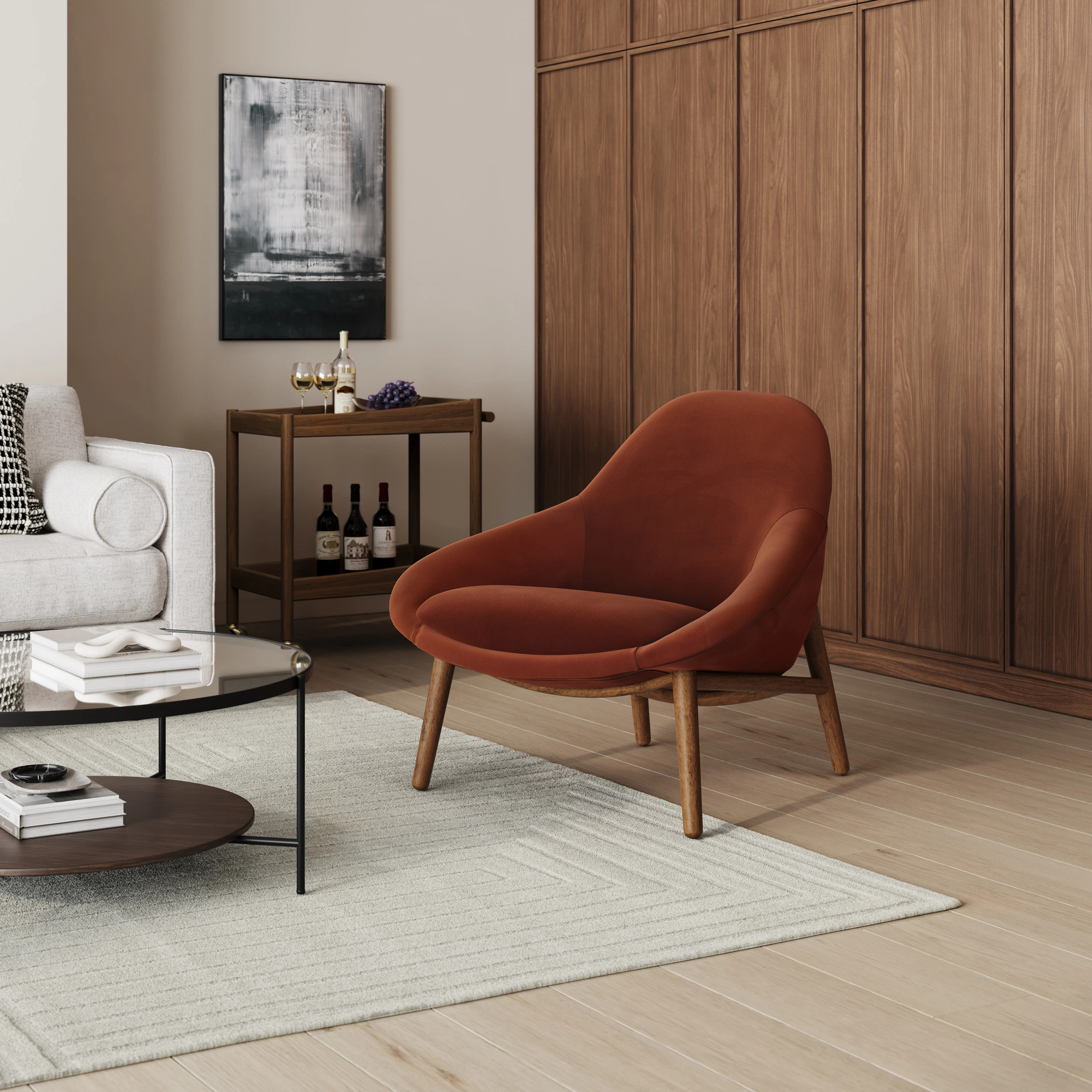 Sunny 32" Velvet Lounge Chair - Hale Rust | Article