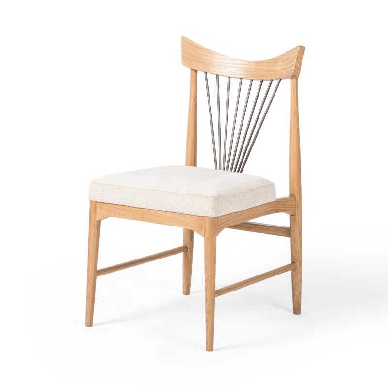Gwili 70% Vi, 30% Pl Slat Back Side Chair in Darren Ecru | Wayfair North America