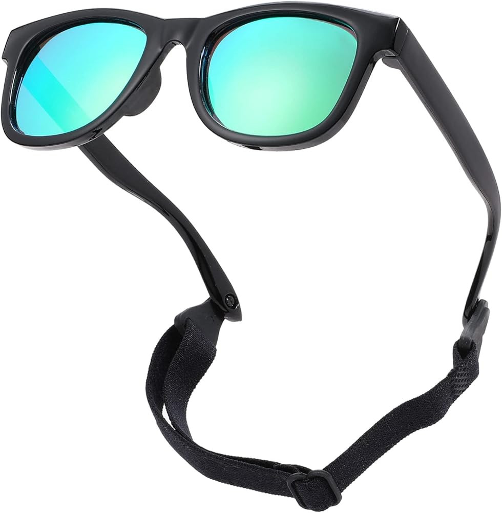 COASION Bendable Flexible Polarized Newborn Baby Sunglasses with Strap for Infant Boys Girls Age ... | Amazon (US)