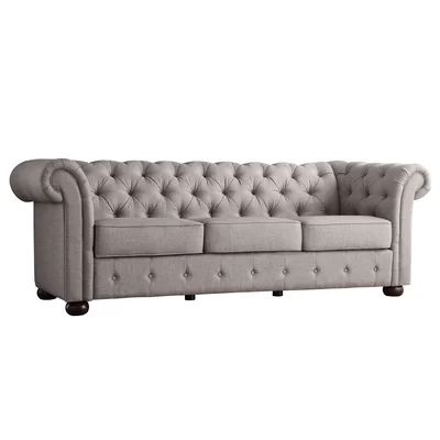Augustine Tufted Chesterfield Sofa Upholstery: Gray | Wayfair North America