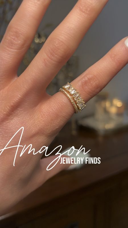 Love these jewelry finds from Amazon! Ring is easy to resize to fit any finger! 
Amazon jewelry, ring sets, Amazon finds 

#LTKVideo #LTKSeasonal