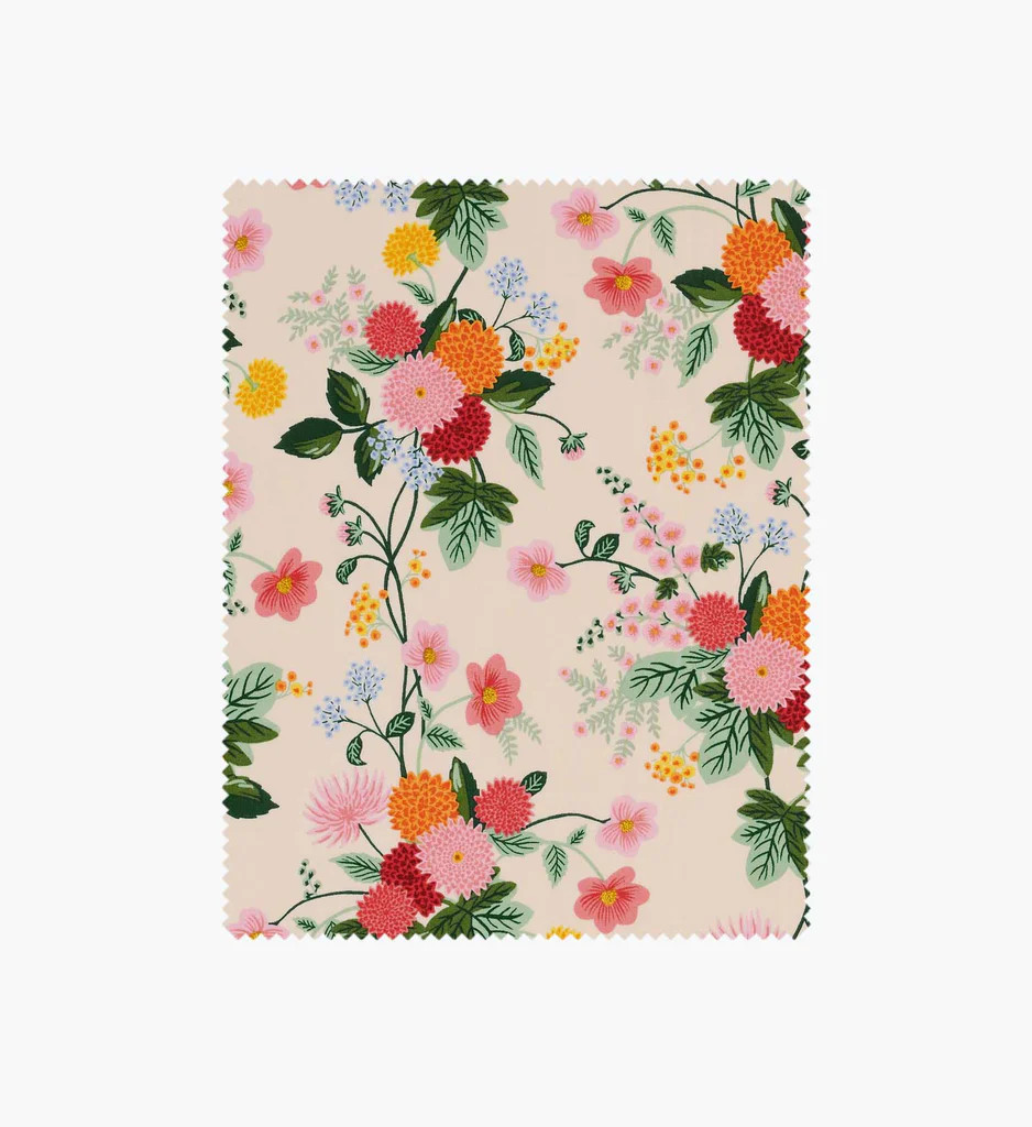 Dahlia Cotton Fabric - Blush | Rifle Paper Co.