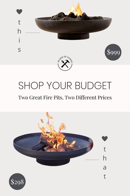Two great fire pits, two different prices. 

#LTKHome