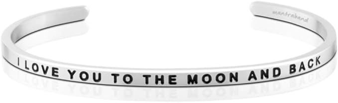 MantraBand Bracelet - I Love You to The Moon and Back - Inspirational Engraved Adjustable Mantra Ban | Amazon (US)