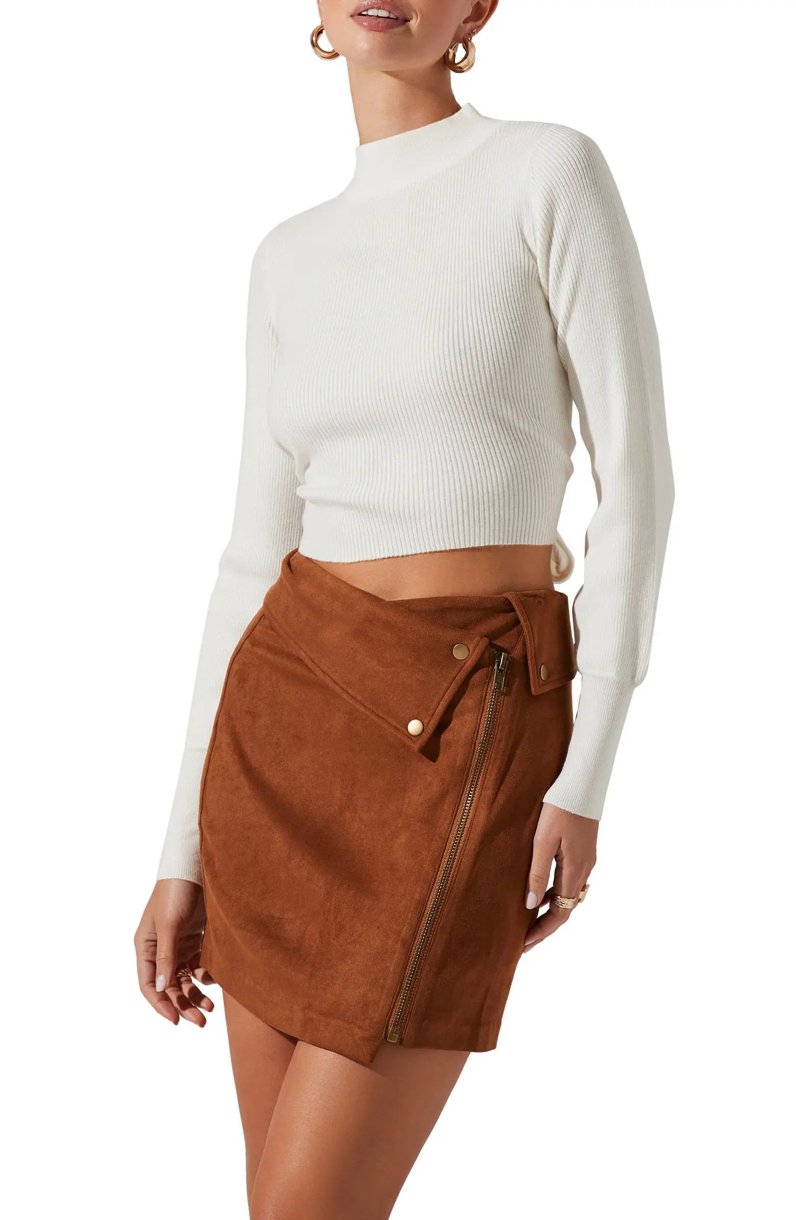 ASTR the Label Tie Back Mock Neck Sweater | Nordstrom | Nordstrom