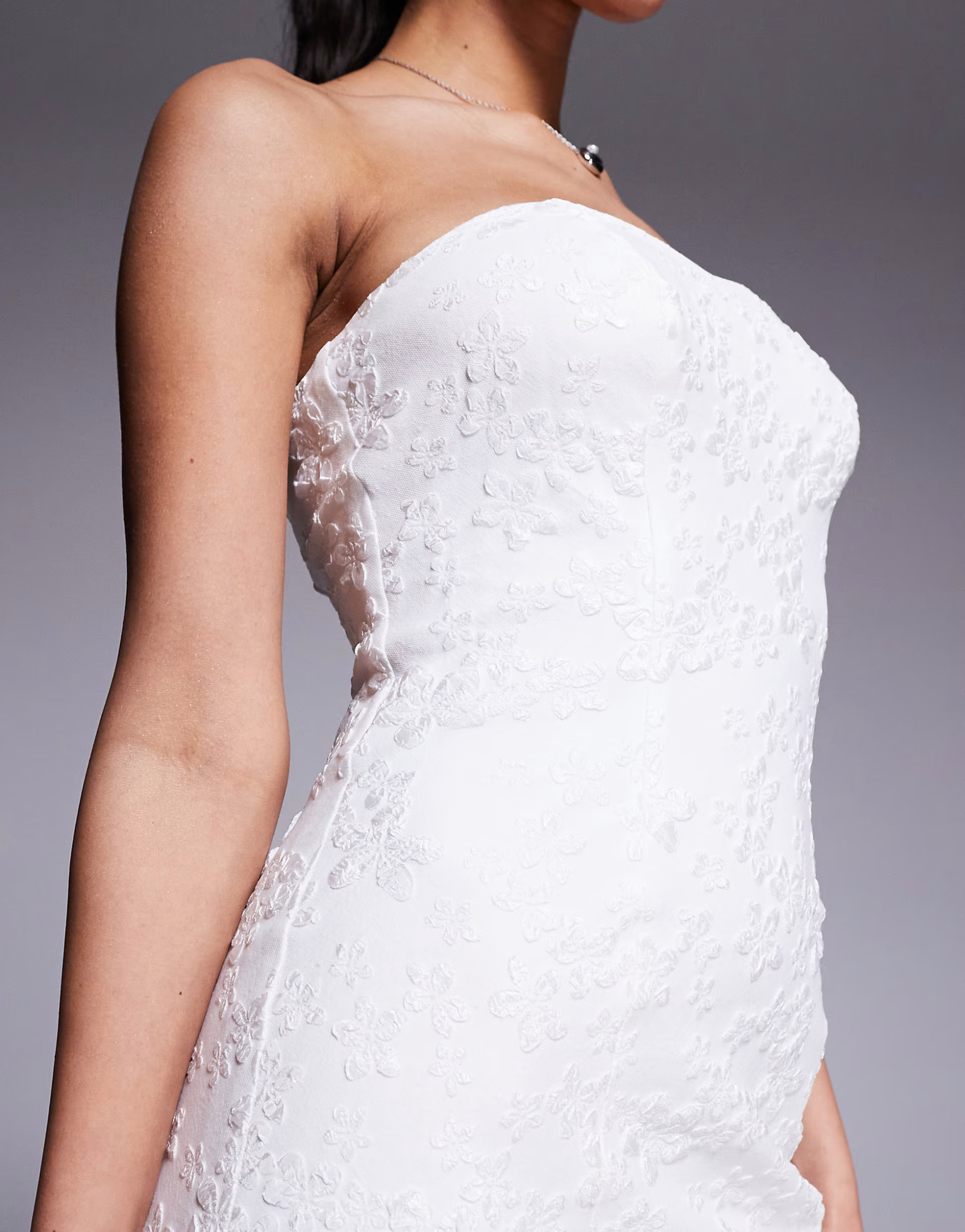 Princess Polly structured bandeau embroidered mini dress in white | ASOS (Global)