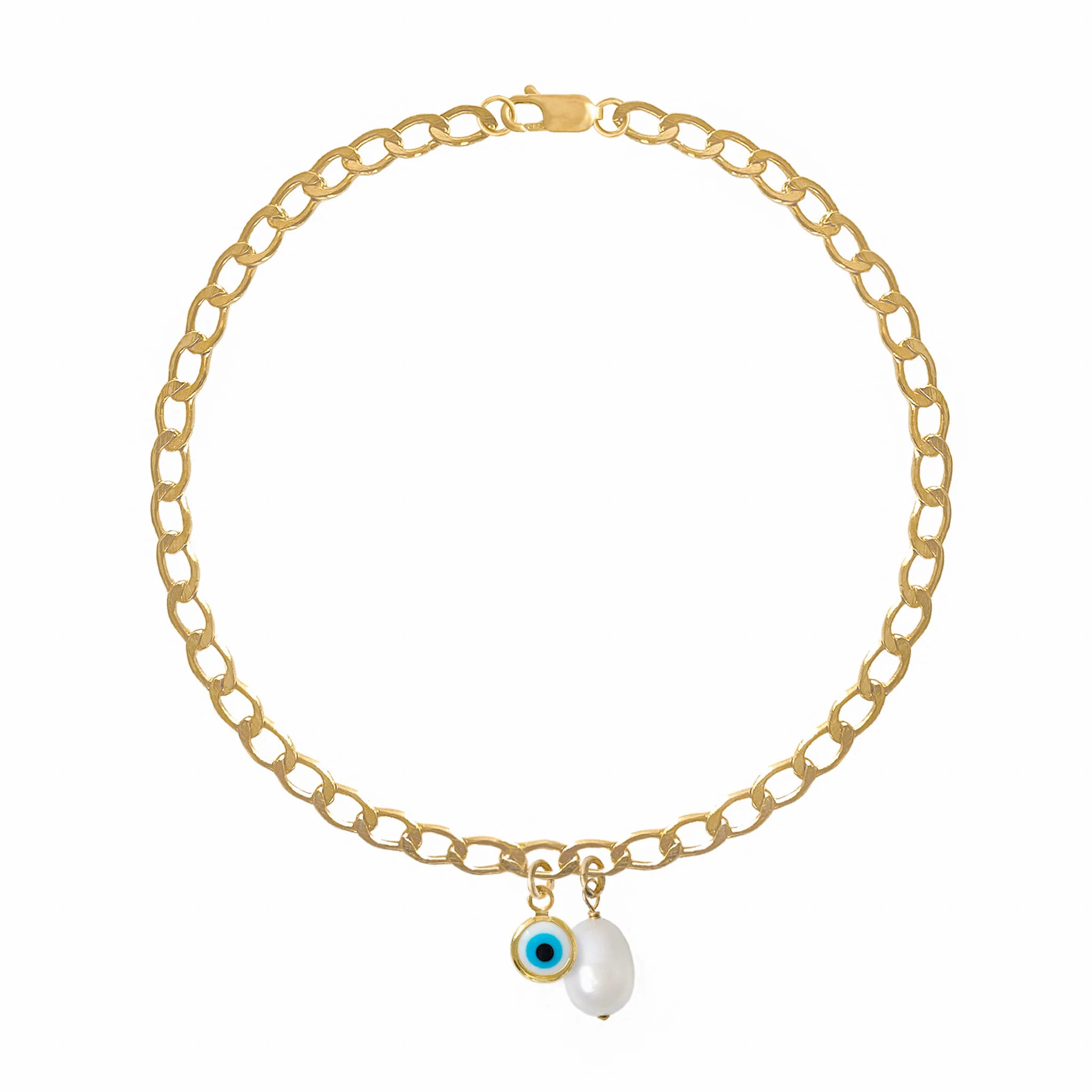Curva Evil Eye Anklet | Azzurra Capri