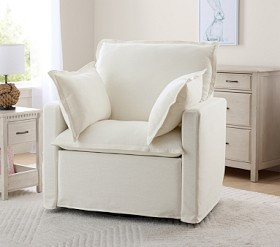 Paxton Pillow Relaxed Swivel Glider Recliner | Pottery Barn Kids