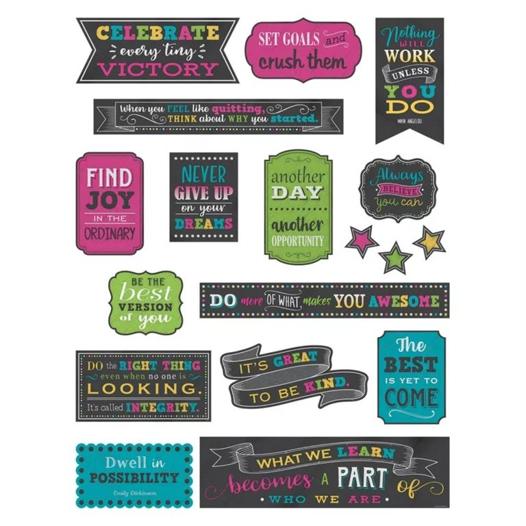 Chalkboard Brights Positive Sayings Mini Bulletin Board | Walmart (US)