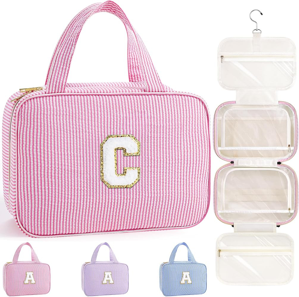 TOPEAST Gifts for Teen Girls Kids - Travel Hanging Toiletry Bag, Personalized Initial Toiletry Po... | Amazon (US)
