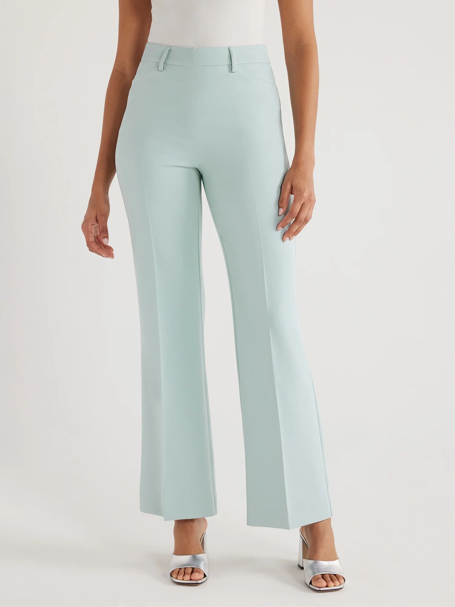 Scoop Women's High Waisted Bootcut Trouser Suit Pants, 32" Inseam, Sizes 0-18 - Walmart.com | Walmart (US)