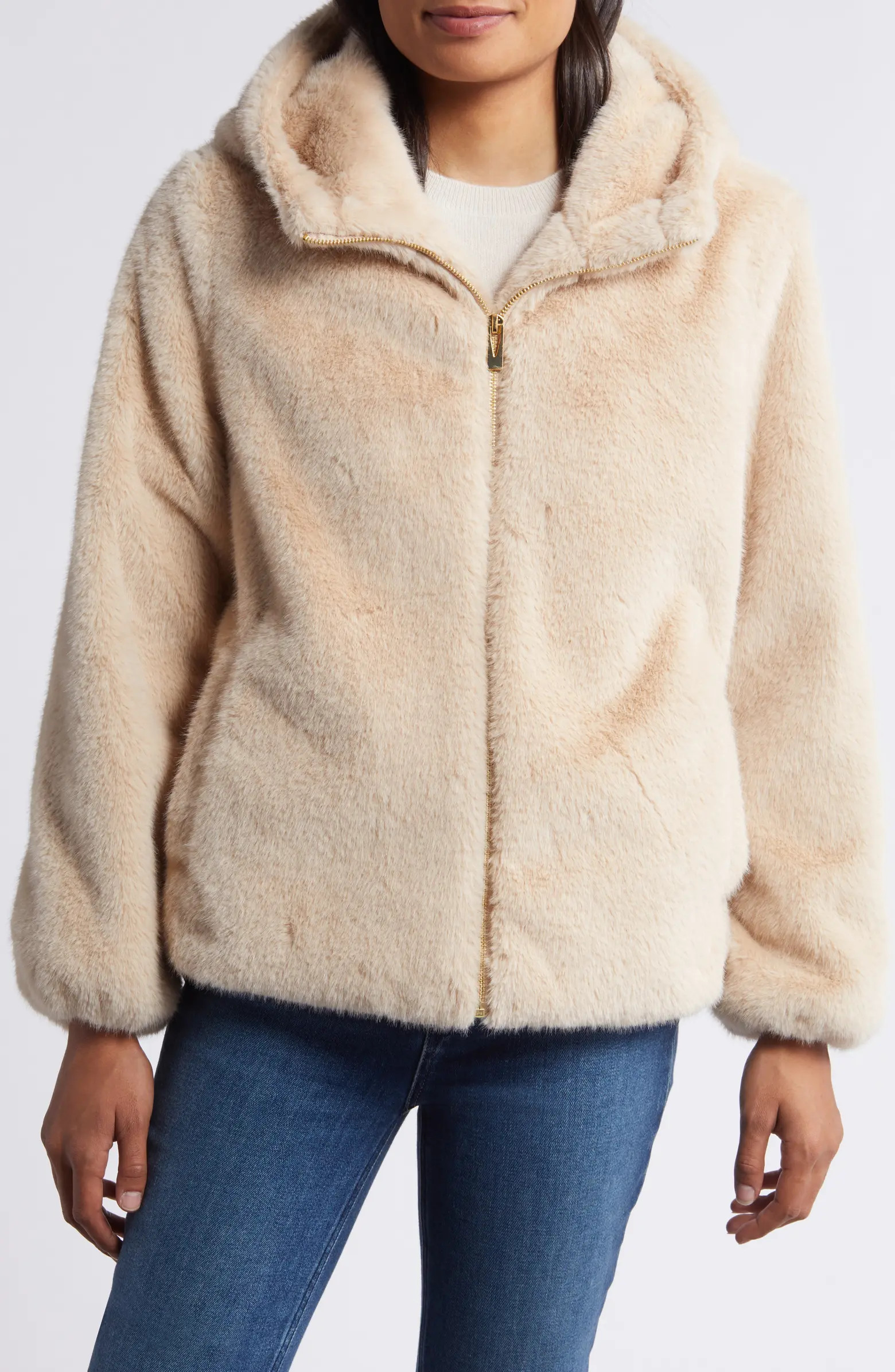 Via Spiga Hooded Faux Fur Jacket | Nordstrom | Nordstrom