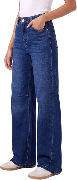 SHEWIN Women Heritage Denim Wide Leg Jeans High Waisted Stretchy Pants | Fall, Spring, Stretch, H... | Amazon (US)