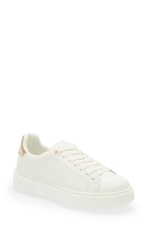 Steve Madden Charlie Platform Sneaker in White/Rose Gold at Nordstrom, Size 8.5 | Nordstrom