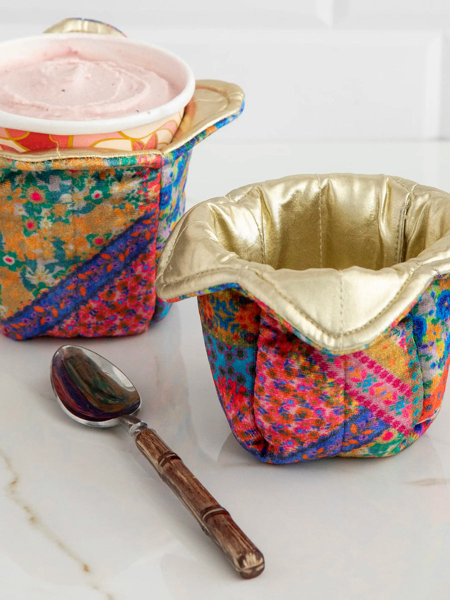 Ice Cream Cozy - Pink Folk Flower Patchwork | Natural Life