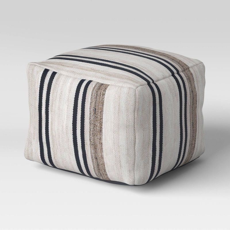 Cube Style Pouf Marled Stripe - Threshold&#8482; designed with Studio McGee | Target