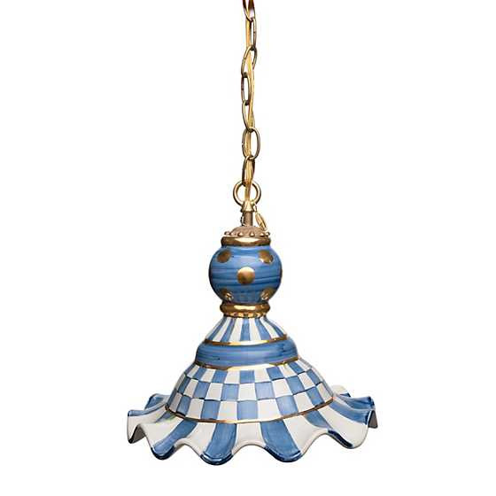 Royal Check Medium Ceramic Pendant Lamp | MacKenzie-Childs
