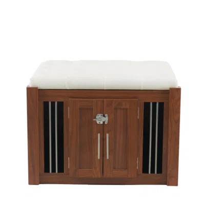 30.25"L 2-In-1 Dog Crate Side Table, Walnut Luxury Kennel Ottoman For Bedroom Living Room | Wayfair North America