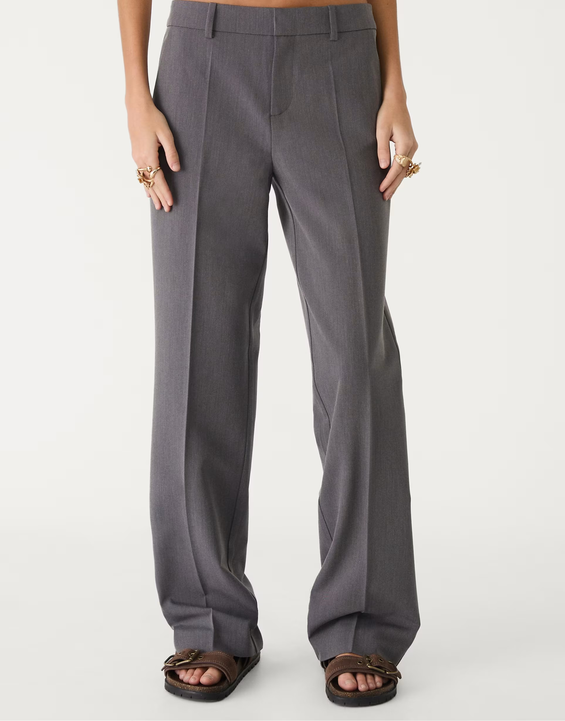 Stradivarius smart trousers with pockets in dark grey | ASOS | ASOS (Global)
