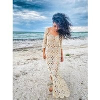 Beach Maxi Dress/Dress For Beach Wedding/Cover Up/Beach Cover Up/Crochet Dress/White Beige Up/Wedding Dress Boho | Etsy (US)