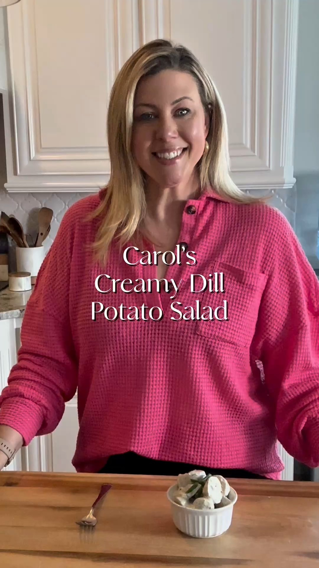🩷Share with a friend and comment RECIPE below! ⬇️ 🩷

Y’all just haven’t had potato salad until you’ve tried my MIL’s Creamy Dill Potato Salad! This one is nothing like the standard yellow potato salad that yall know and love. Trust me, I know that one has its’ place in this world…but hear me out on this one! It’s creamy, tangy and full of delicious flavor! Recipe ⬇️

Ingredients:

1 lb bag yellow or red baby potatoes, quartered
1/2 cup mayo (only Dukes will do) 
1/2 cup Zesty Italian premade salad dressing 
1/3 cup chopped green onions
1 tablespoon Dijon mustard 
Juice from 1 lemon 
1/3 cup chopped fresh dill or 2 tablespoons dried dill 
Salt and pepper to taste. 

Wash and Quarter your potatoes, then boil in salted water until tender. In a separate bowl, combine all of your other ingredients and mix well. Drain your potatoes, then let them cool a bit. You want them still a bit warm; but not steaming hot. Coat them with your dressing mix and stir well. Refrigerate at least 2 hours, but overnight is best. Top with more green onions to serve! Enjoy!!! 😊 