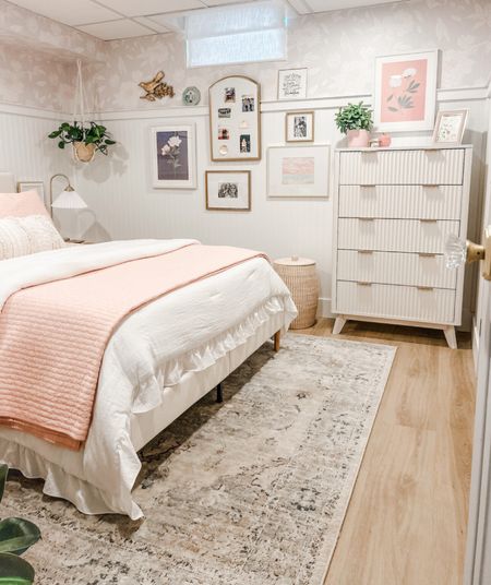 Teen girl bedroom decor

White ruffle comforter
Blush cross-stitch quilt
Floral sheets
Bedding
White tall dresser 
Fluted dresser
Cordless Roman shade
Two Pages shade
Macrame plant hanger
Wall art
Gold picture frame
Floral wall art

Amazon 
Target

Bedroom decor 

#LTKFamily #LTKHome #LTKStyleTip