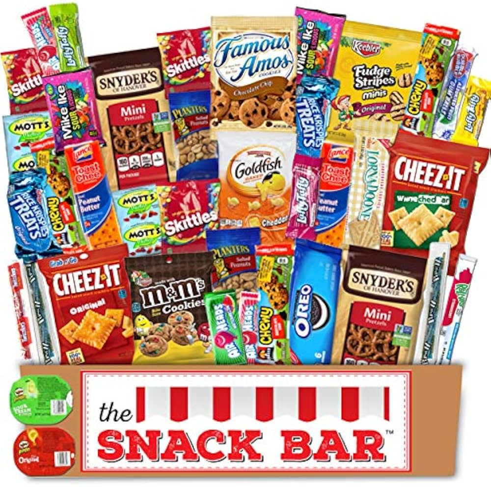 The Snack Bar - Snack Care Package (40 count) - Variety Assortment with American Candy, Fruit Sna... | Amazon (US)