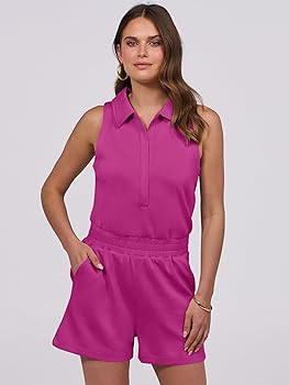 ANRABESS Romper for Womens 2026 Summer Dressy Casual Sleeveless V Neck One Piece Short Jumpsuit L... | Amazon (US)