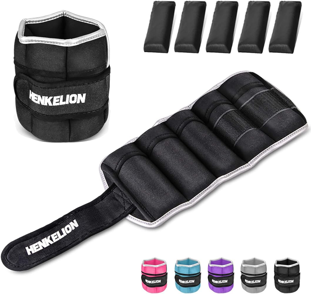 Henkelion 1 Pair 2 3 5 10 Lbs Adjustable Ankle Weights For Women Men Kids, Strength Training Wris... | Amazon (US)
